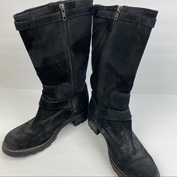 Donald J Pliner Lug Sole Glisey Suede Leather Boots - Picture 10 of 11